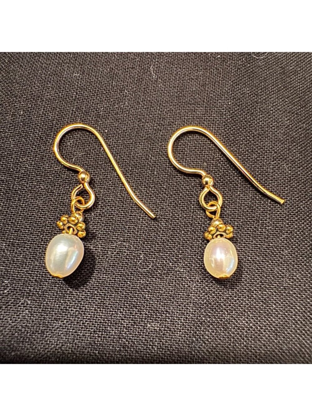 Gold Filled Freshwater Pearl Dangle Earrings Size 1" Length